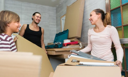 Removal team planning a move in Swiss Cottage near local residential flats