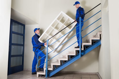 Office relocation planning in Swiss Cottage with moving team and office furniture