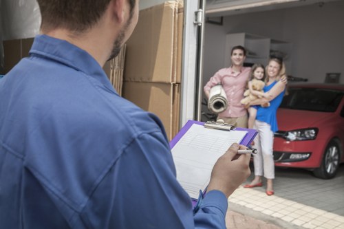 Loading household items into a van for a Swiss Cottage move