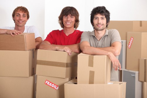 Packing materials and boxes prepared for a move in Swiss Cottage